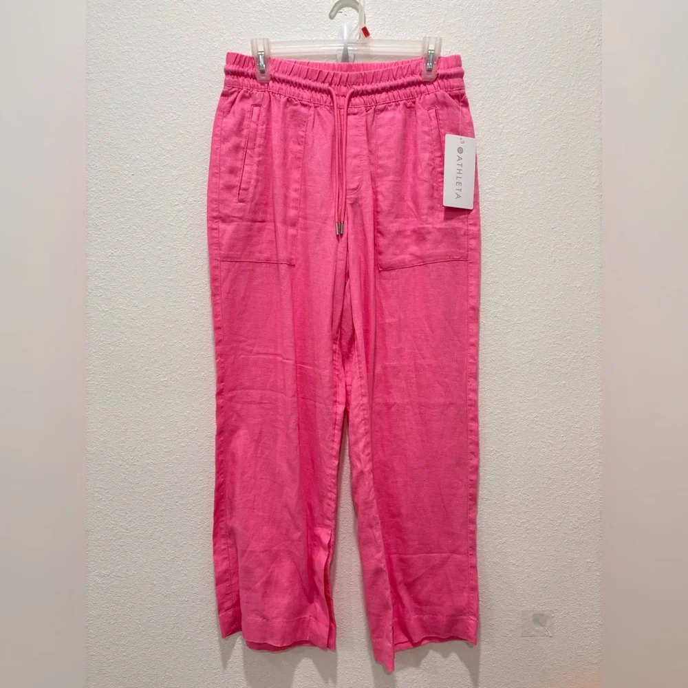 NWT Athleta Retreat Linen High Rise Wide Leg Pant - Picture 7 of 7